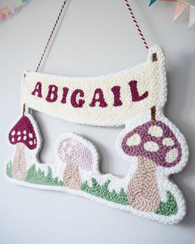 Personalised Toadstool Nursery Wall Hanging, 2 of 6