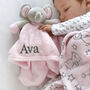 Personalised Pink Elephant Baby Comforter, thumbnail 2 of 8