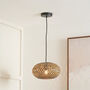 Black And Natural Rattan Pendant Ceiling Light, thumbnail 1 of 9