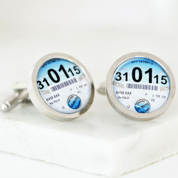Personalised Date Tax Disc Cufflinks, 6 of 8