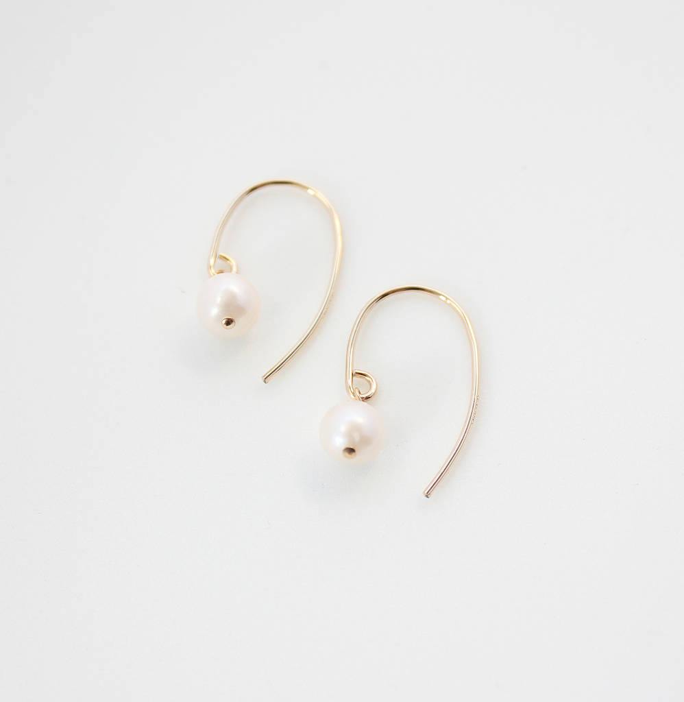 Gold Filled Pearl Sphere Earrings By Ilona Maria Jewellery