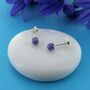 Little Purple Opal Stud Earrings, thumbnail 1 of 2