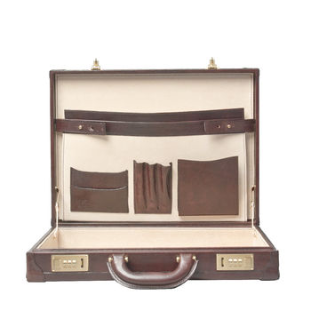 Luxury Slim Leather Attaché Case. 'The Scanno', 5 of 12