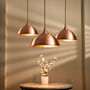 Artisan Narrow Dark Copper Pendant Lamp, Hand Hammered Minimalist Lighting *Copper Fixtures Included*, thumbnail 7 of 10