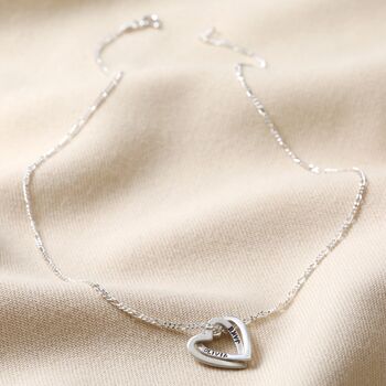 Personalised Interlocking Hearts Pendant Necklace, 2 of 4