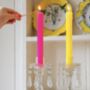 Fluoro Scalloped Dinner Candles, thumbnail 1 of 4