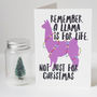 Llama For Life Funny Christmas Card, thumbnail 1 of 3