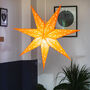 Orange Paper Star Light | Halloween Hanging Lantern, thumbnail 1 of 7