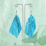 Blue Color Lightweight Mesh Drop Earrings, thumbnail 2 of 10