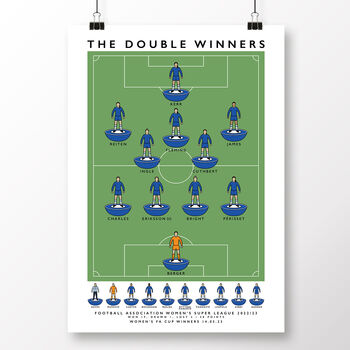 Chelsea Fc Women The Double Winners 22/23 Poster, 2 of 7