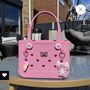 Cute Baby Pink ‘Hearts’ Crocstyle Beach Bag, thumbnail 2 of 6