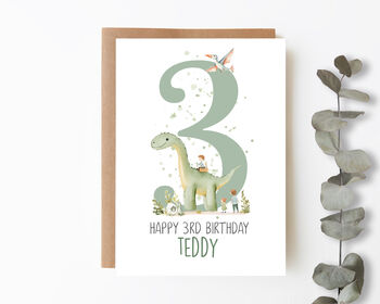 Personalised Children's Birthday Card Dino Park, 5 of 7