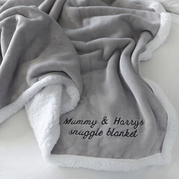 Personalised Maternity Mummy And Me Grey Blanket, 2 of 8