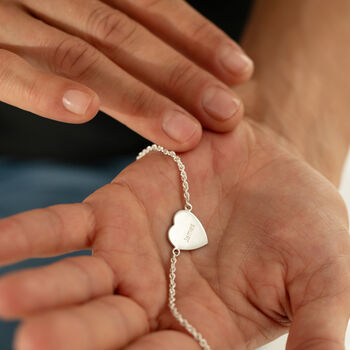 Custom Fingerprint Heart Disc Bracelet, 2 of 5
