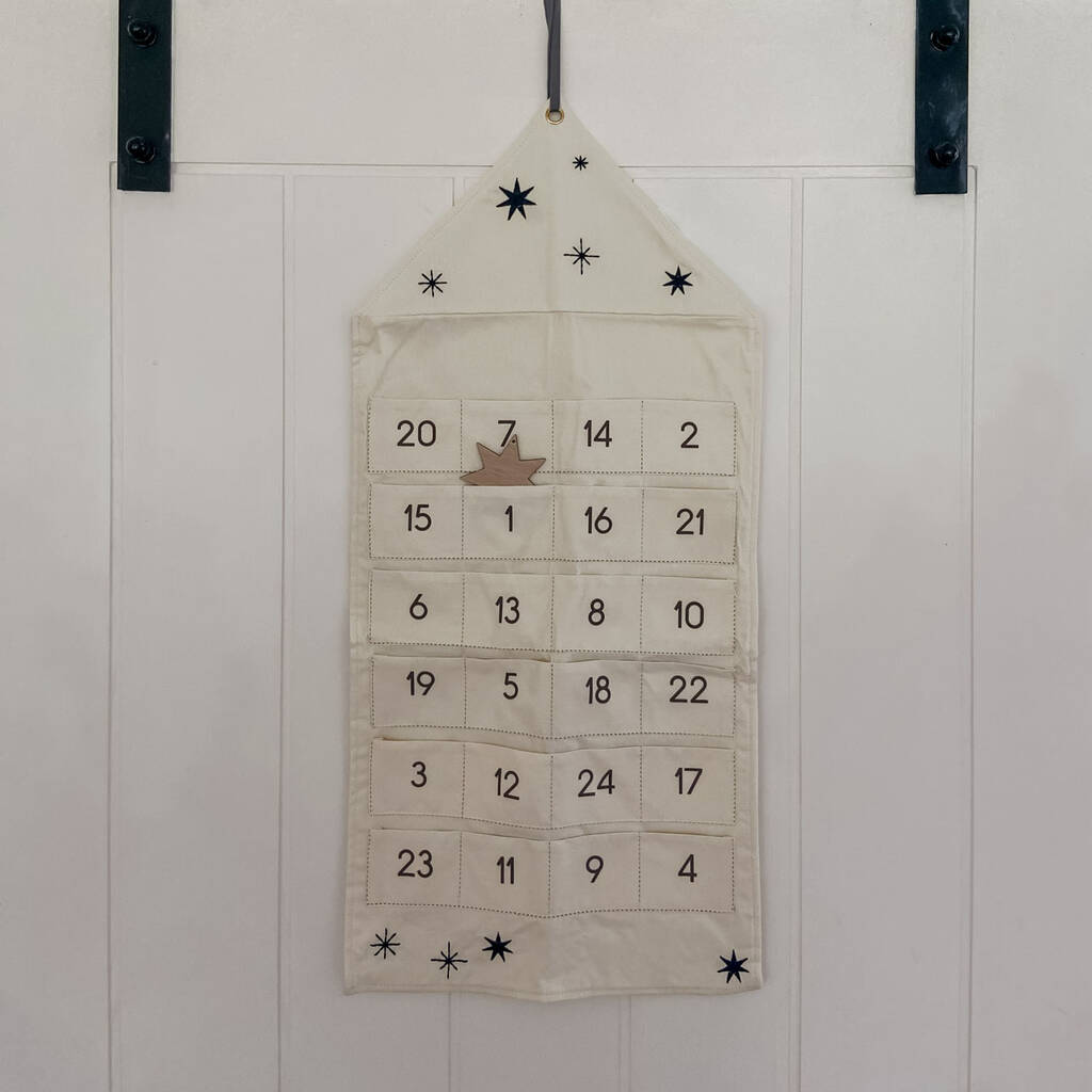 Fabric Advent Calendar Star And Pockets Fill Your Own By The Wedding of ...