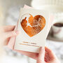 Metallic Foil Two Location Heart Map Greetings Card, thumbnail 1 of 3