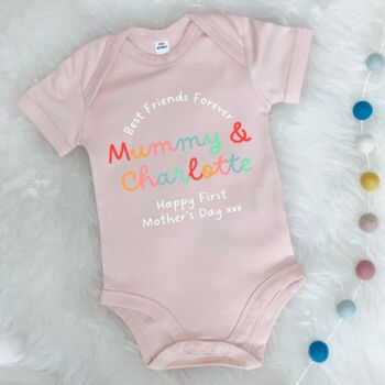 First Mother's Day Best Friends Forever Personalised Babygrow, 2 of 9