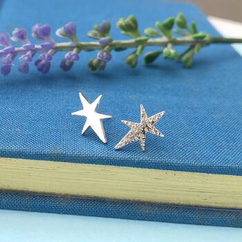 Sterling Silver Mismatched Northern Star Earrings, 3 of 10