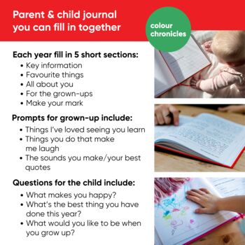 Baby's 1st Christmas Gift Childhood Memory Journal Red, 6 of 9