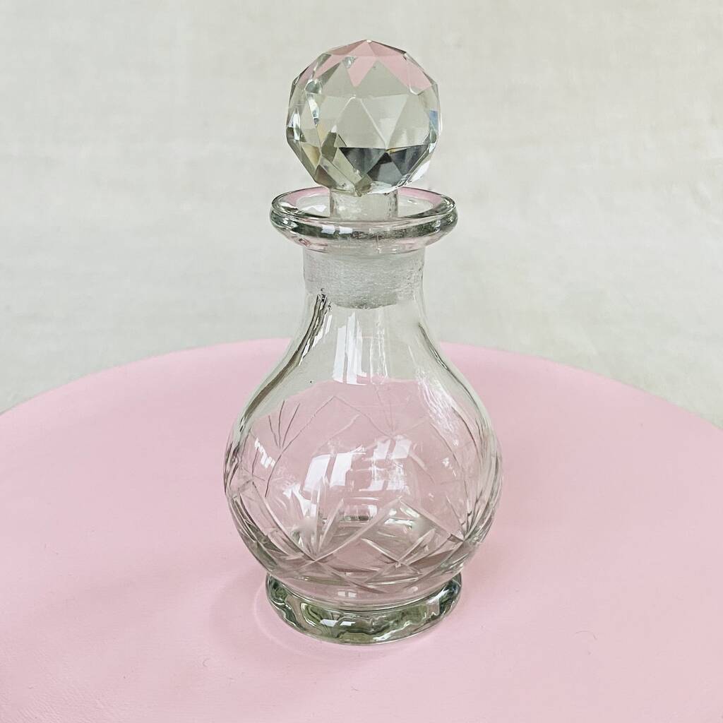 Vintage Decorative Crystal Cut Glass Perfume Bottle ~ 27, 1 of 6
