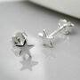 Tiny Sterling Silver Star Stud Earrings, thumbnail 2 of 2