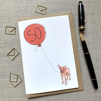 Personalised Russian Toy Terrier Birthday Card, 2 of 4