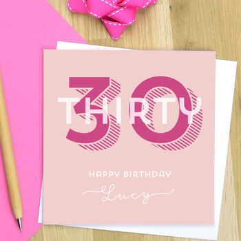 30th birthday card by pink and turquoise | notonthehighstreet.com