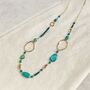 Long Gold And Green Statement Necklace, thumbnail 2 of 5