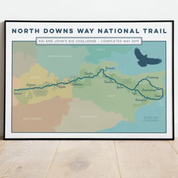 Personalised North Downs Way Map Print, 3 of 10