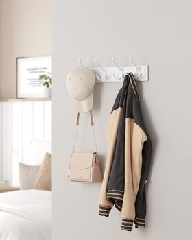 Wall Mounted Coat Rack With Triple Hooks Design, 4 of 10