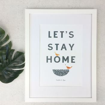 Let's Stay Home Anniversary Love Hygge Print, 6 of 9
