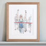 Watercolour Line Hobby Portrait – Custom Hand Drawn Illustration Gift, thumbnail 8 of 11