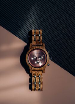 Harbor Island Personalised Wooden Watch With Stainless Steel For Women, 6 of 12
