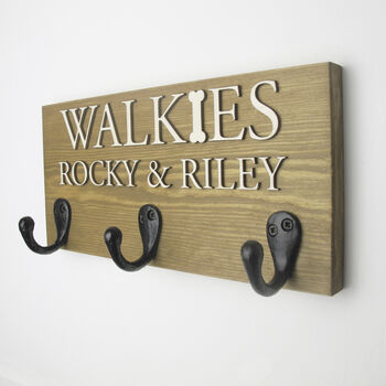 Personalised Walkie's And Names Dog Lead Holder, 5 of 12