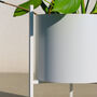 White Round Metal Planter With Stand, thumbnail 3 of 3