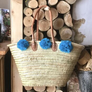 Large Shopping Handmade Bag || Pom Poms Of Your Choice, 2 of 11