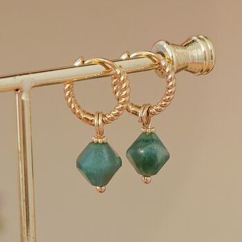 Aurora Rhombus Ocean Agate Earrings, 5 of 10