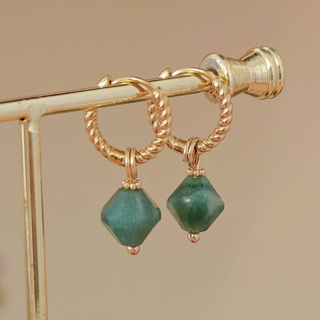 Aurora Rhombus Ocean Agate Earrings, 1 of 8