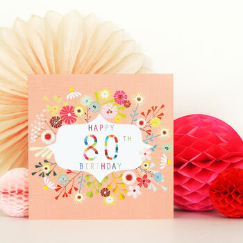 Floral 80th Birthday Card, 4 of 4