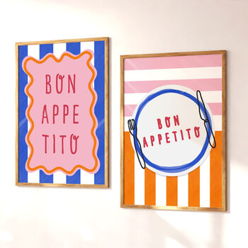 Bon Appetito Plate Colourful Art Print, 4 of 4