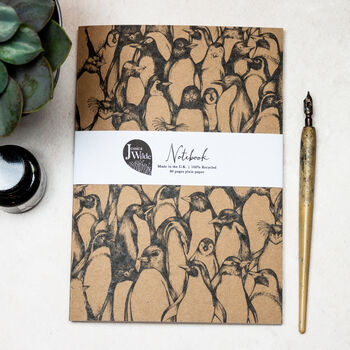Penguin Waddle A5 Recycled Lined Notebook, 2 of 4
