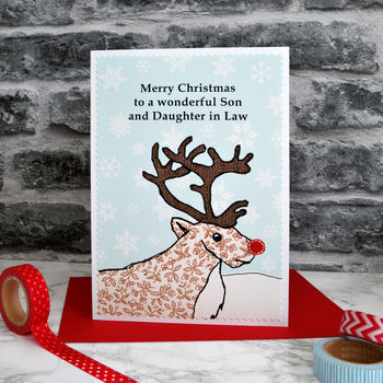 'Reindeer' Personalised Christmas Card, 2 of 3
