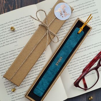 Custom Personalized Leather Bookmark For 3rd Anniversary, 2 of 6
