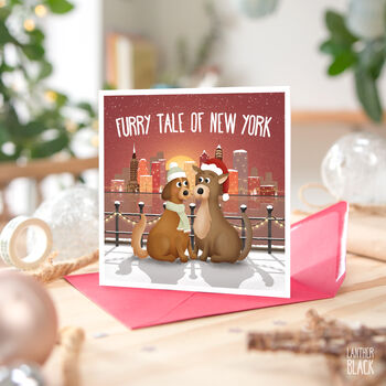 Furry Tale Cute Christmas Card New York Wife Husband, 4 of 4