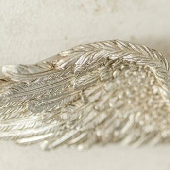 Silver Angel Wings Home Wall Decor Hanging Ornament 2pc, 5 of 5