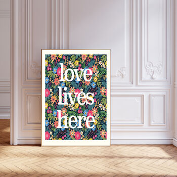 'Love Lives Here' Liberty Art Print, 2 of 4