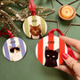 Personalised Candy Cane Christmas Cat Bauble, thumbnail 1 of 4