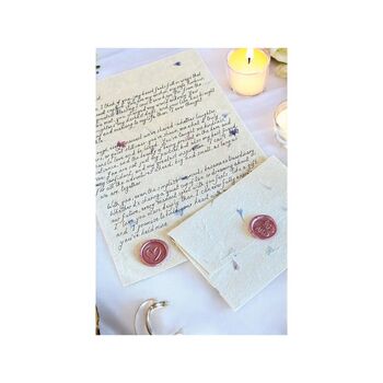 Personalised Handwritten Letter On Handmade Flower Paper, 2 of 9