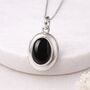 Personalised Sterling Silver Black Onyx Gemstone Locket Necklace With Photos, thumbnail 1 of 9
