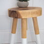 Natural Wood Stool With White Legs, thumbnail 7 of 10
